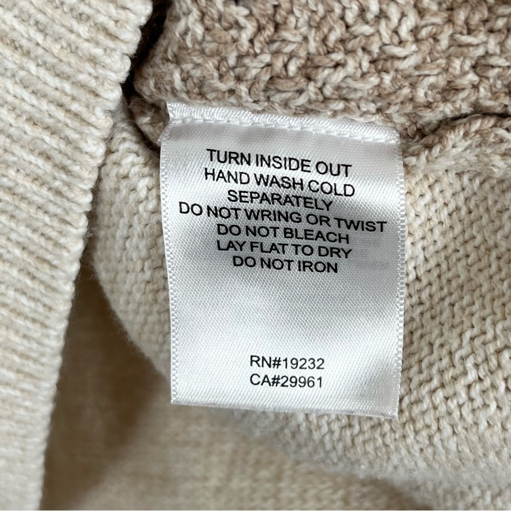 Neutral Colorblock Patchwork Knit Cottagecore Gra… - image 7